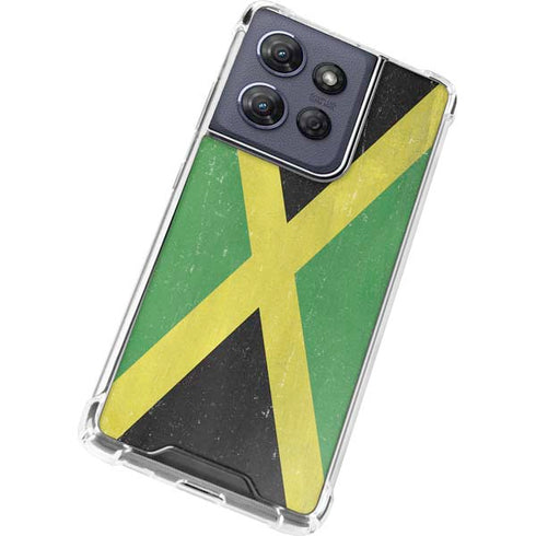 Jamaica Flag Distressed Moto G Stylus 5G (2025) Clear Case